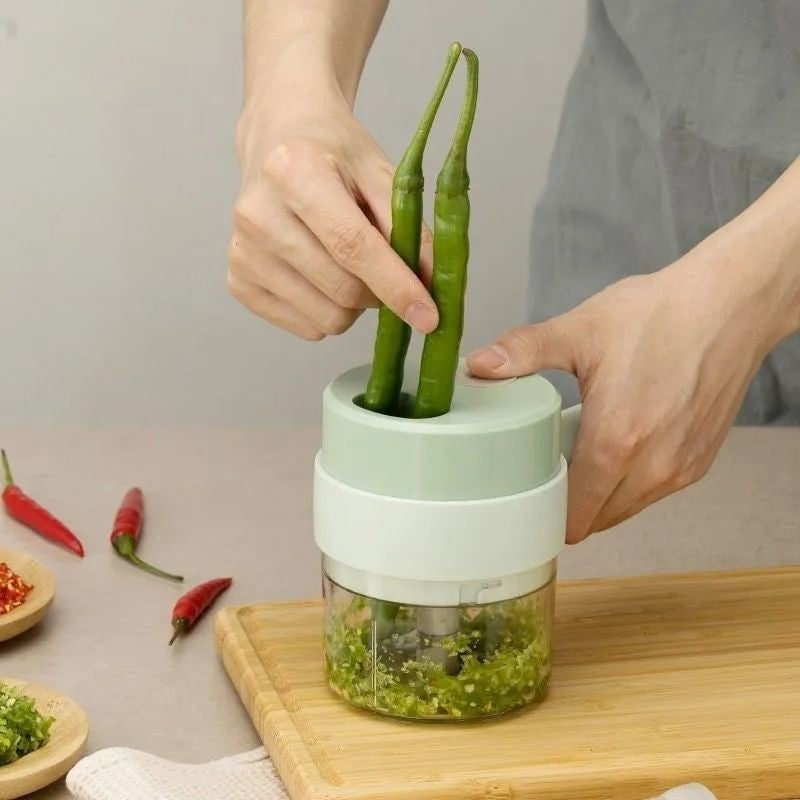 Rechargeable Hand‑Held Wireless Vegetable Cutter, Portable Mini Electric Food Chopper for Kitchen
