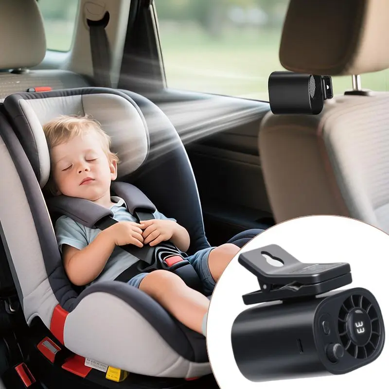 2026 Car Clip-On Fan 360° Rotatable USB Rechargeable