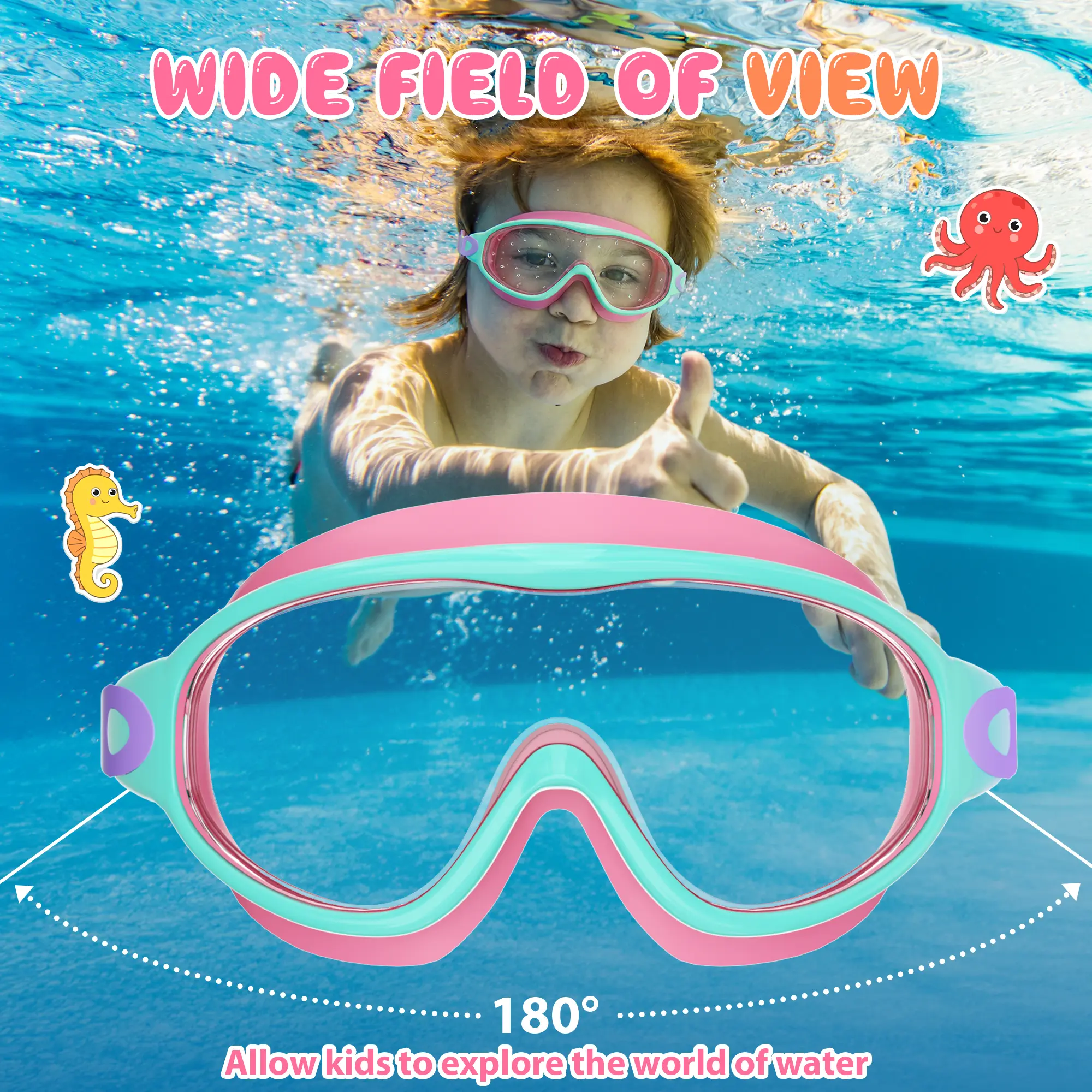 Kids Swim Goggles 2 Pack - UV Protection & Anti-Fog