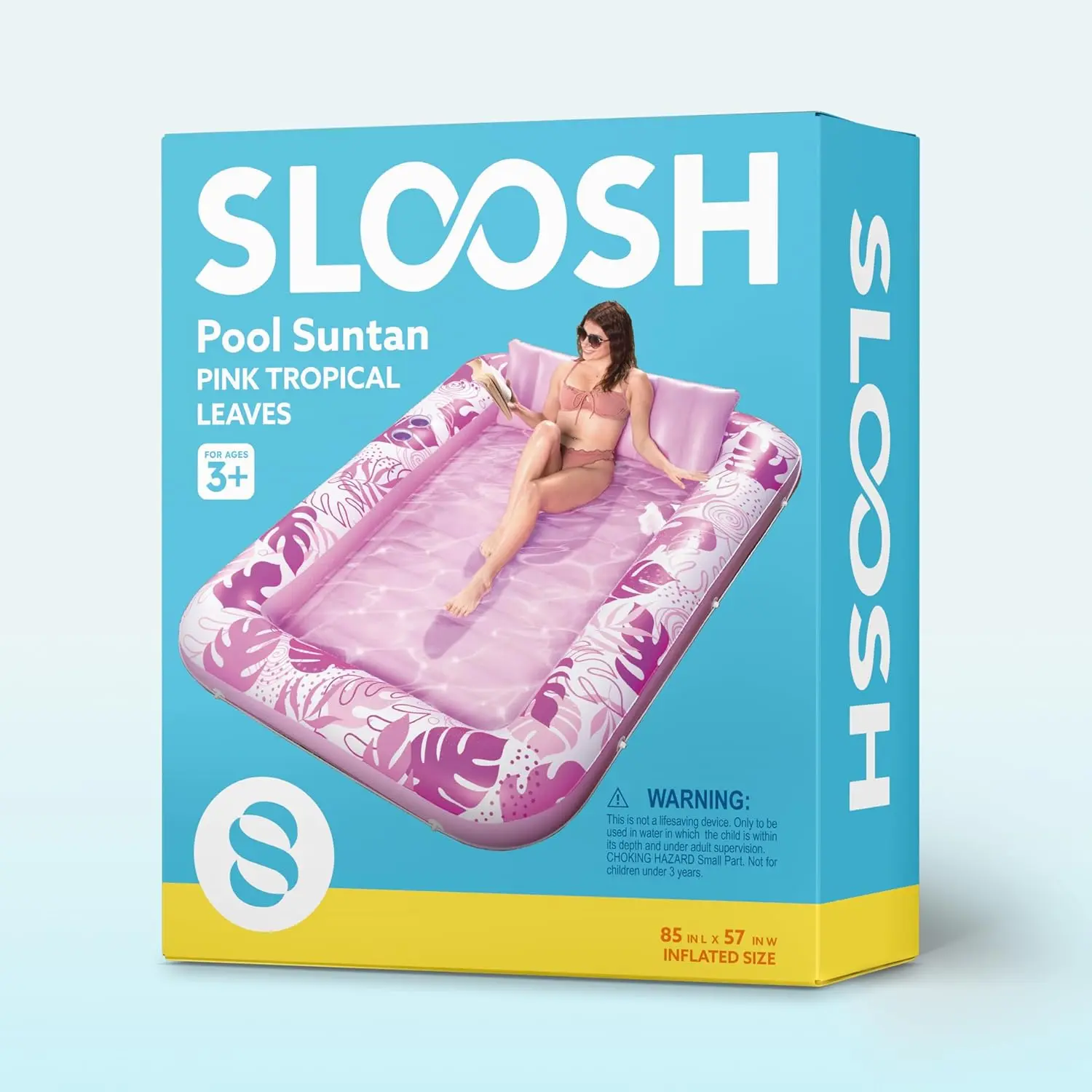 Inflatable Tanning Pool Lounge Float with Cup Holder