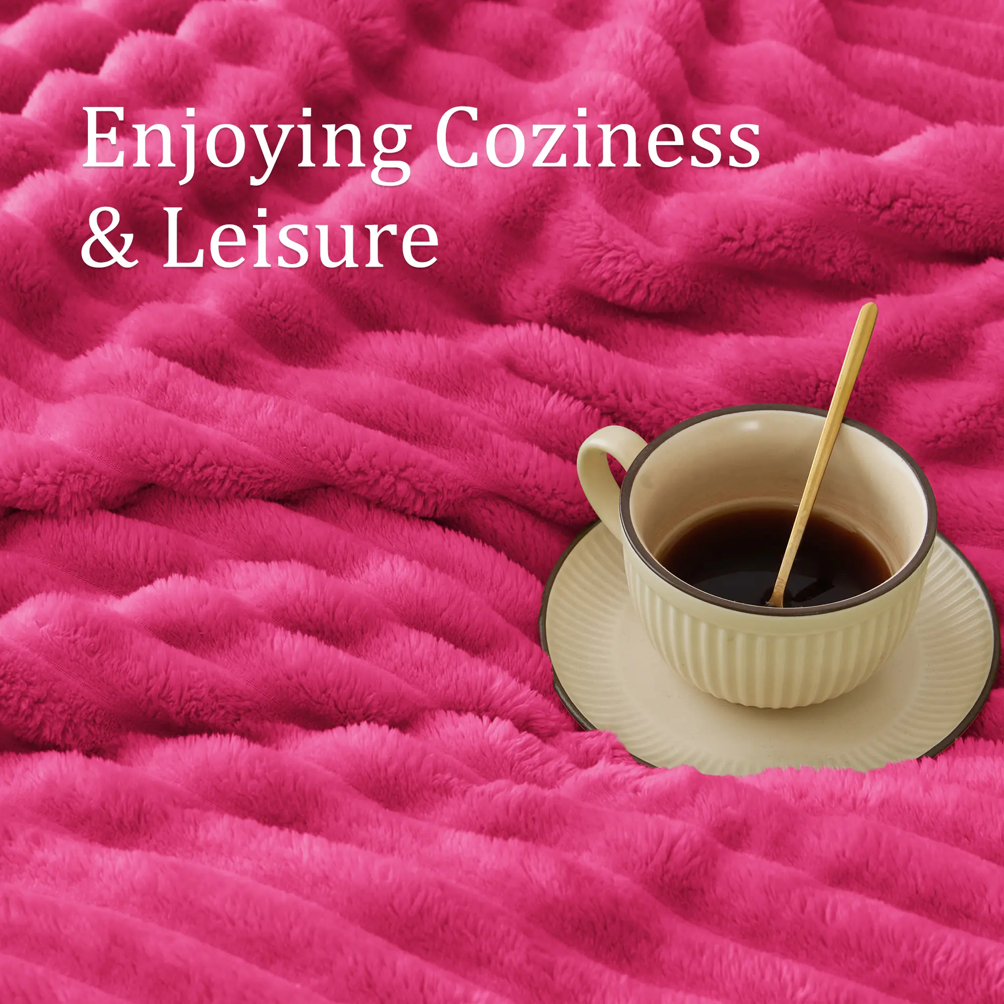 Fleece Cozy Blanket 300GSM Soft Warm Fluffy