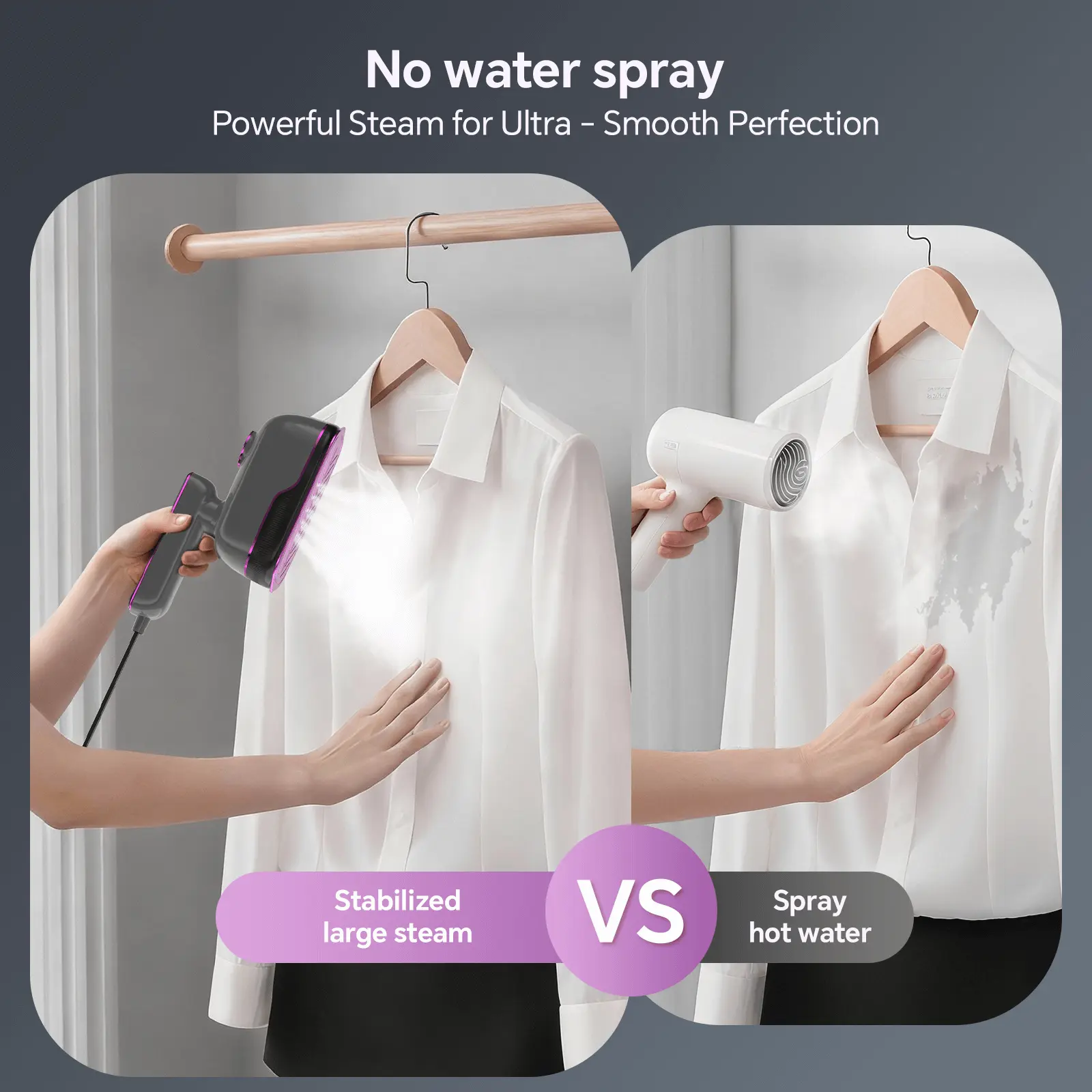 2-in-1 Handheld Clothes Steamer and Iron for Travel