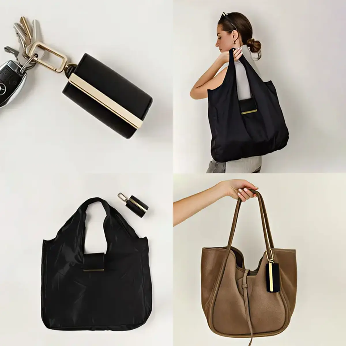 Foldable Keychain Tote Bag for Shopping & Travel