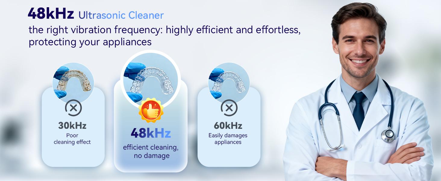 UMPOPO Ultrasonic Retainer Cleaner Machine 48kHz, Dental Cleaning Pod, Ultrasonic Retainer cleaner for Dentures, Aligners, Mouth Guards, Night Guards, Toothbrush Heads and Jewelry with 200ML Capacity UMPOPO Ultrasonic Retainer Cleaner Machine 48kHz, Dental Cleaning Pod, Ultrasonic Retainer cleaner for Dentures, Aligners, Mouth Guards, Night Guards, Toothbrush Heads and Jewelry with 200ML Capacity