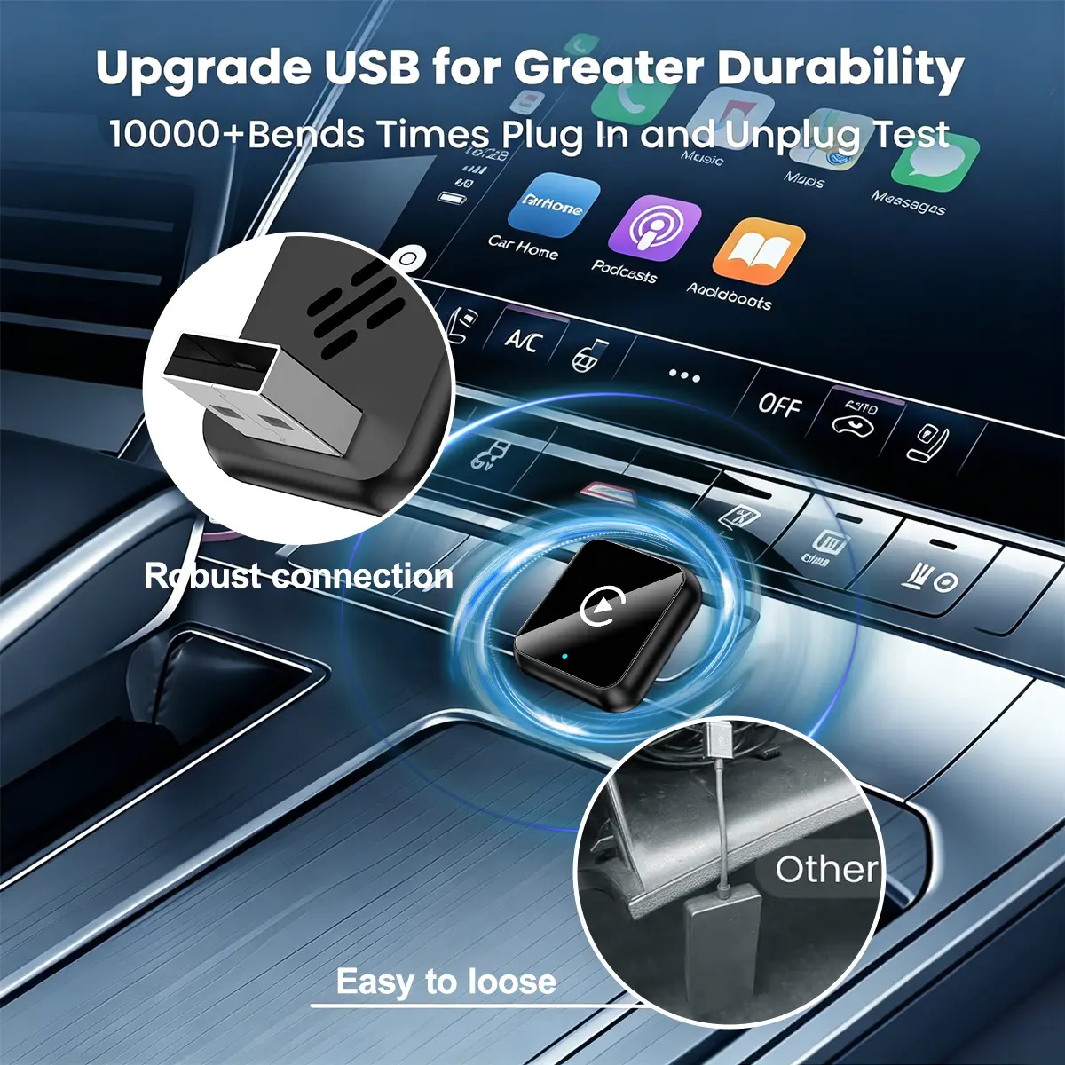 2025 Wireless CarPlay Adapter - Fast Connection & Hands-Free