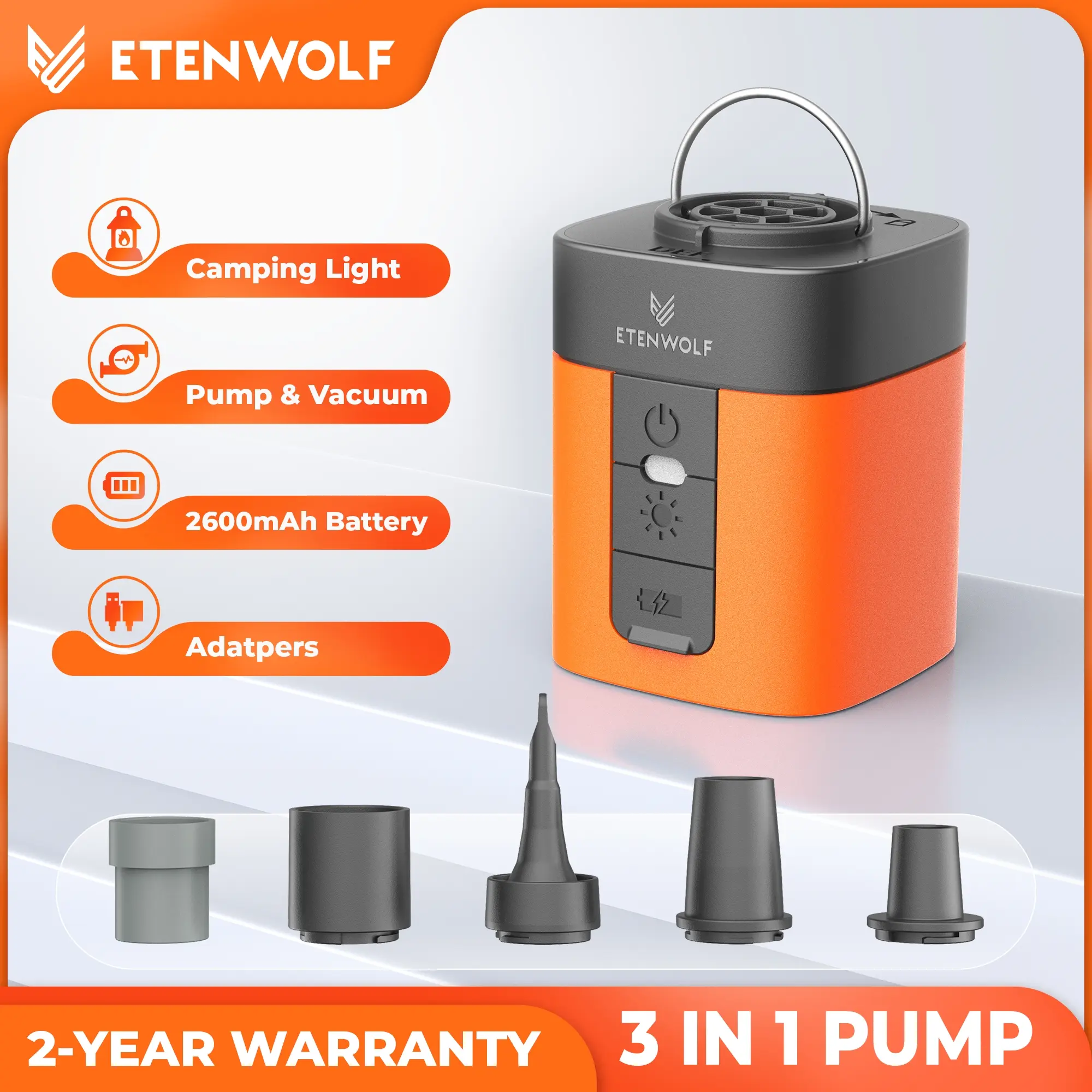  AIR 3 Mini Electric Air Pump with Camping Light