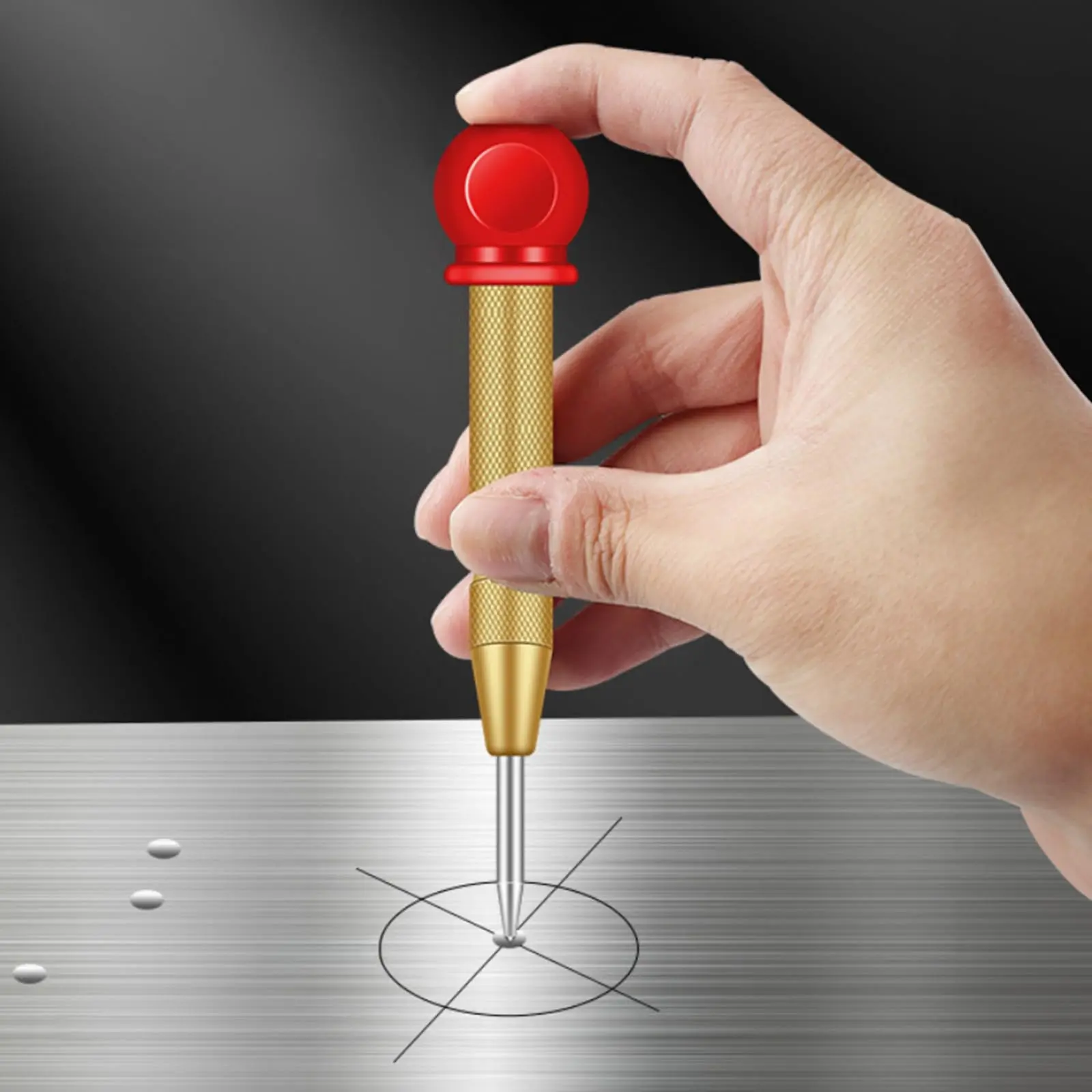 Center Punch with Cap for Metal Woodworking Tool