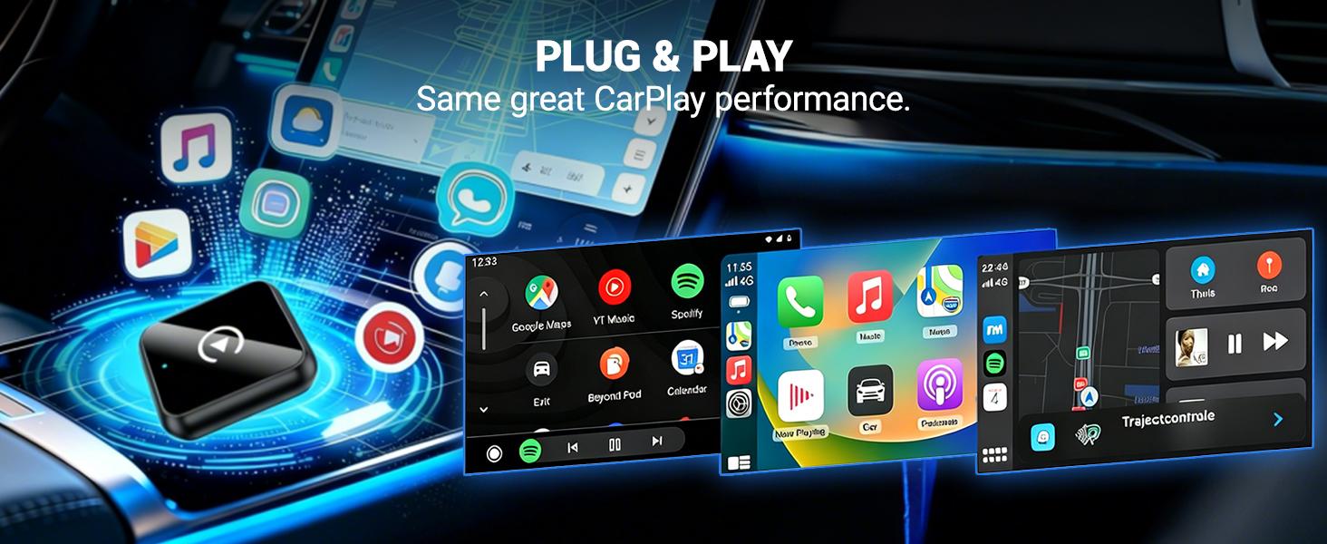 【Summervibes】Yurnlv 2026 Wireless carplay Adapter for iPhone/Android ,Hands-Free Call wireless adapter Electronic Charger carplay dongle
