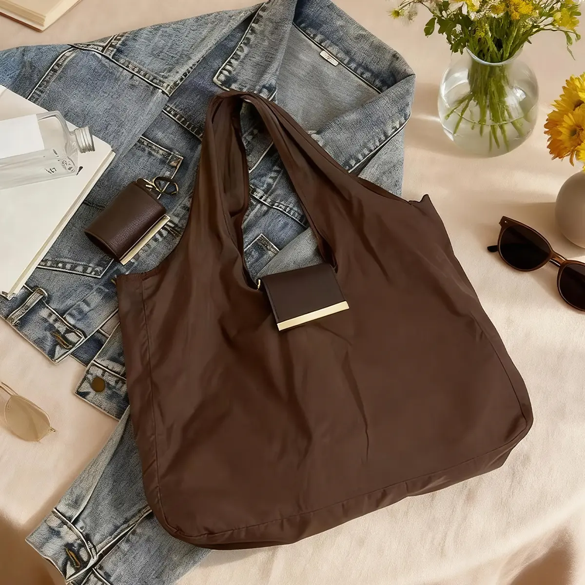 Foldable Keychain Tote Bag for Shopping & Travel