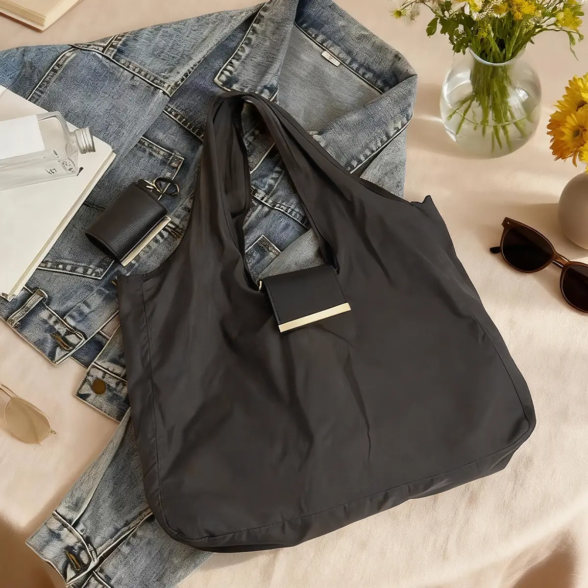 Foldable Keychain Tote Bag for Shopping & Travel