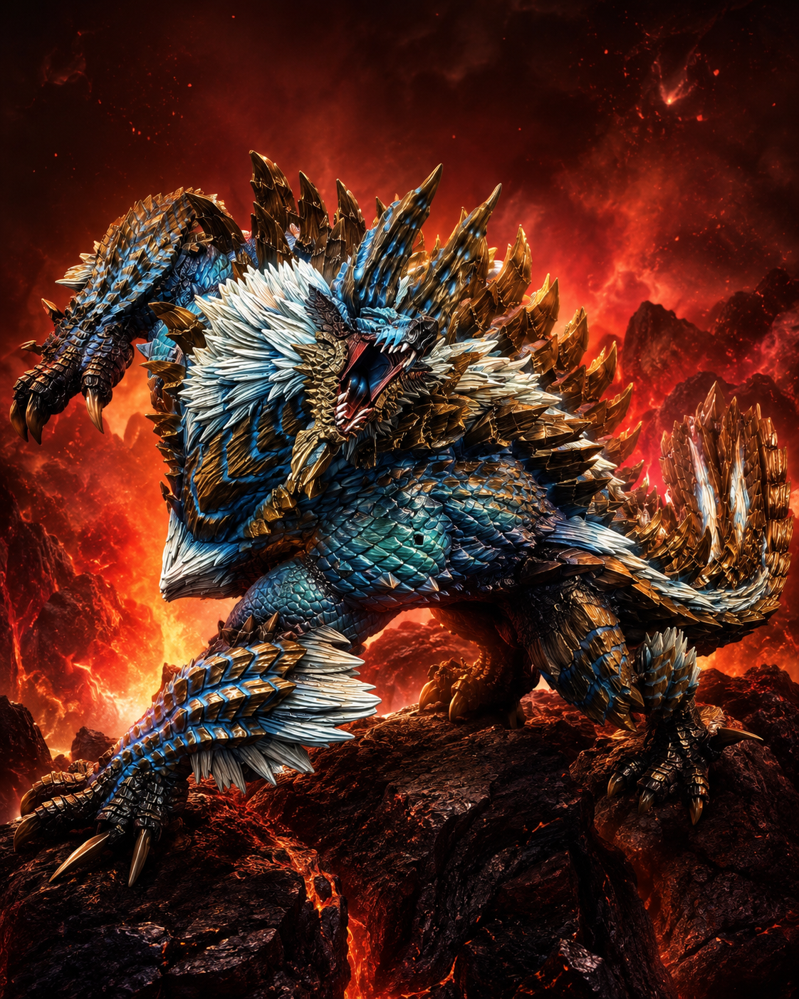 Charged Zinogre Figure | Thunder Wolf Wyvern Collectible Statue