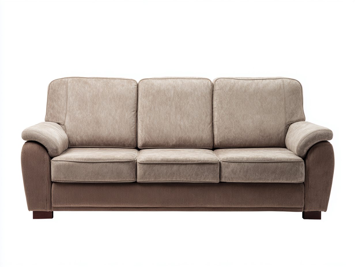 Canapé 3 places - Tissu - 212 x 90 x 85 cm - Beige-Marron - Style classique-Vazocohaus