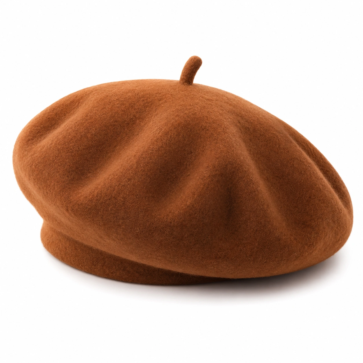 Beret Damski Wełniany Brązowy Uniwersalny-Roo Mda Xis