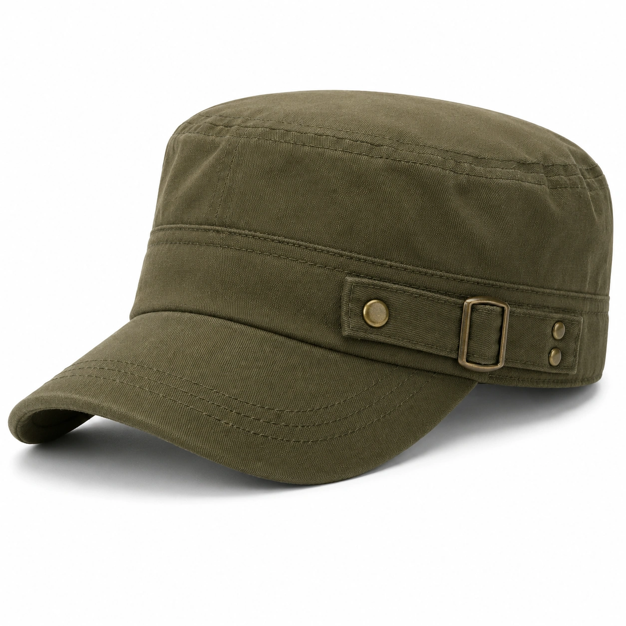Czapka wojskowa unisex z regulacją, oliwkowa-Roo Mda Xis