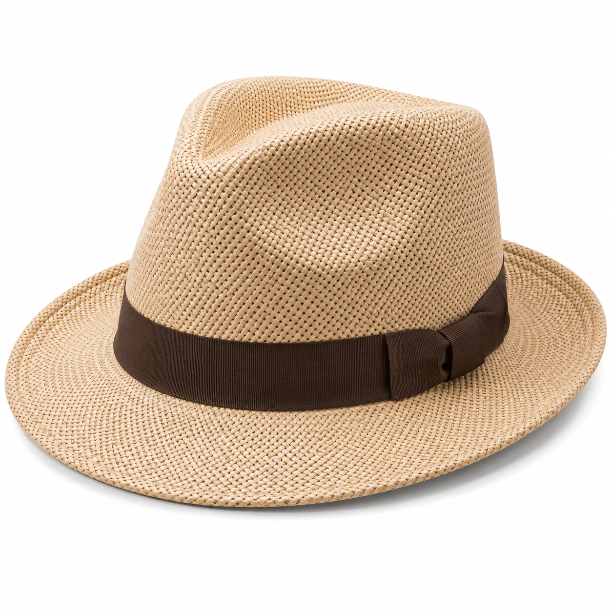 Kapelusz Fedora Beżowy z Brązową Wstążką-nestzex is