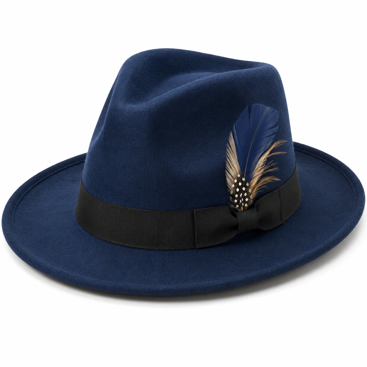 Kapelusz Fedora z Niebieskim Piorem-nestzex is