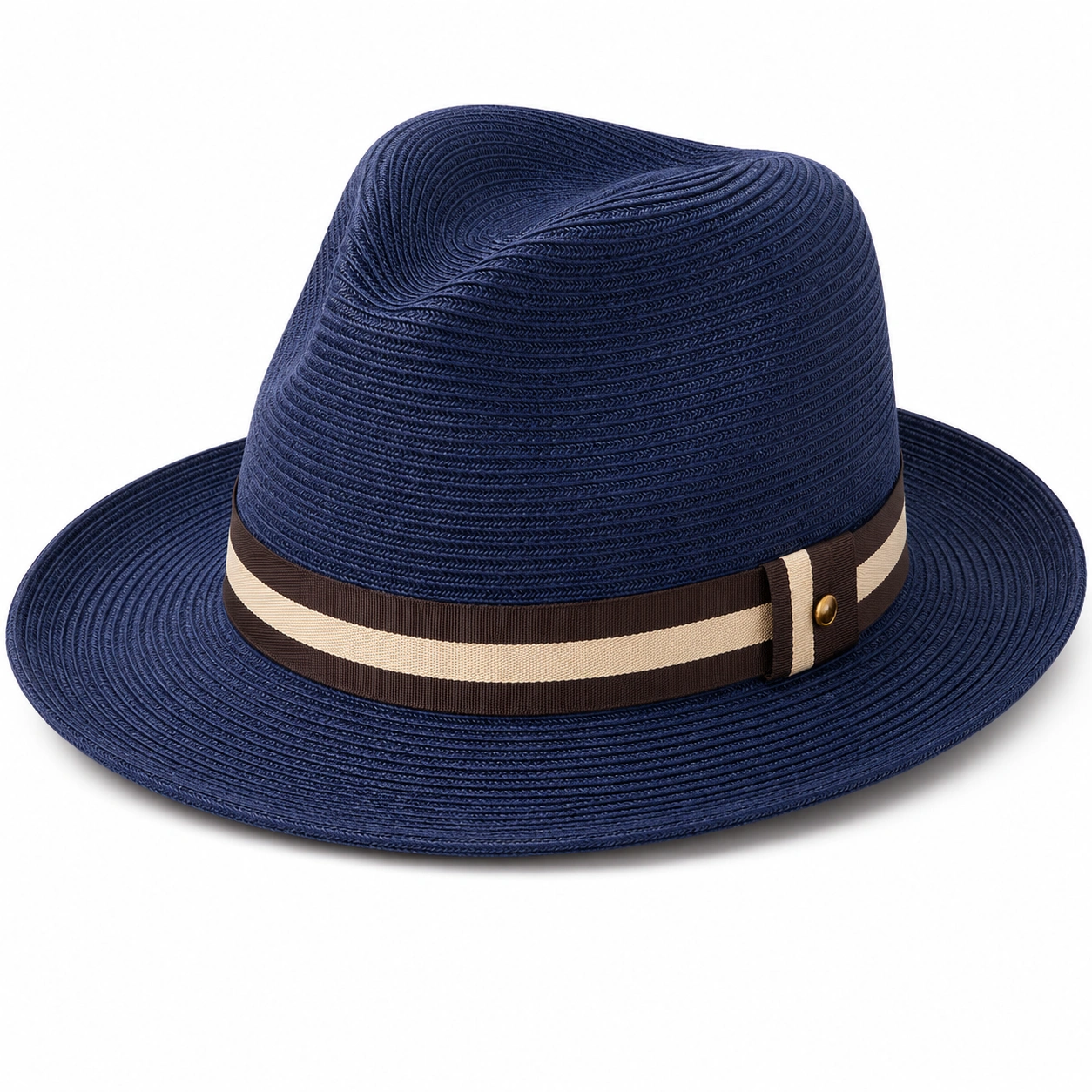 Kapelusz Fedora męski granatowy z paskiem-nestzex is