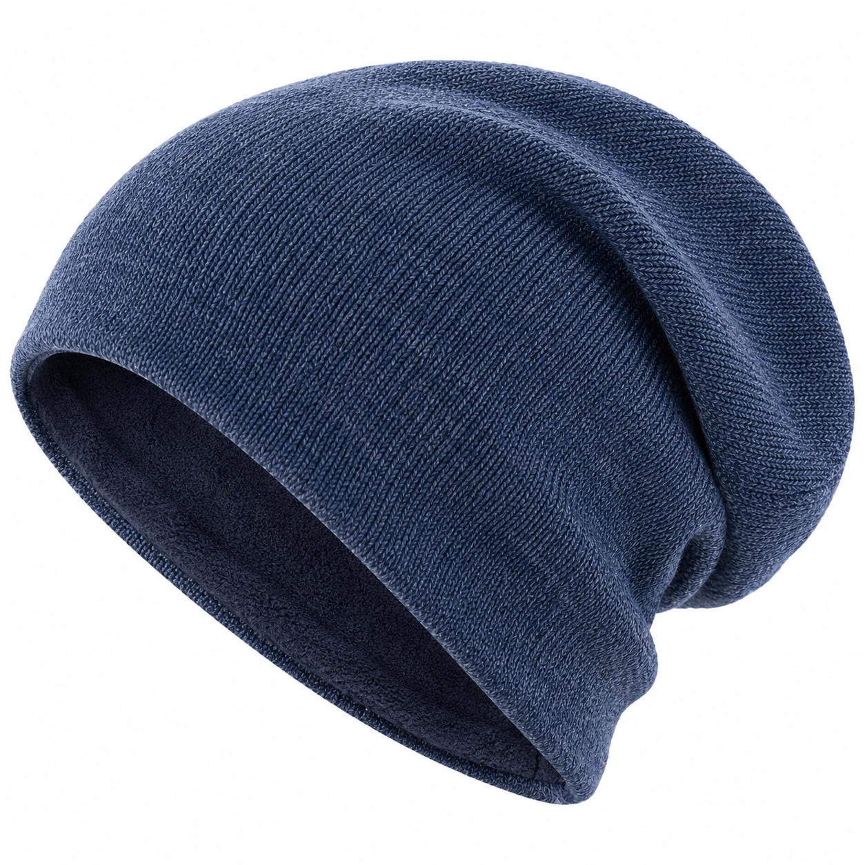 Stylowa czapka beanie zimowa niebieska-ROOMNARIS