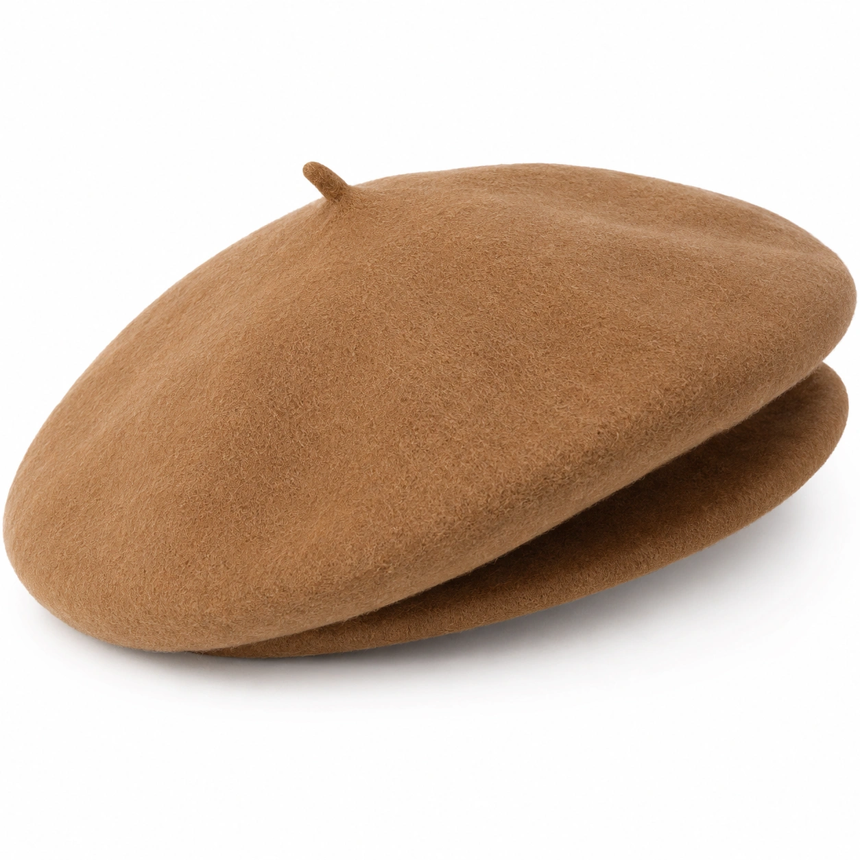 Brązowy klasyczny beret unisex-ROOMNARIS