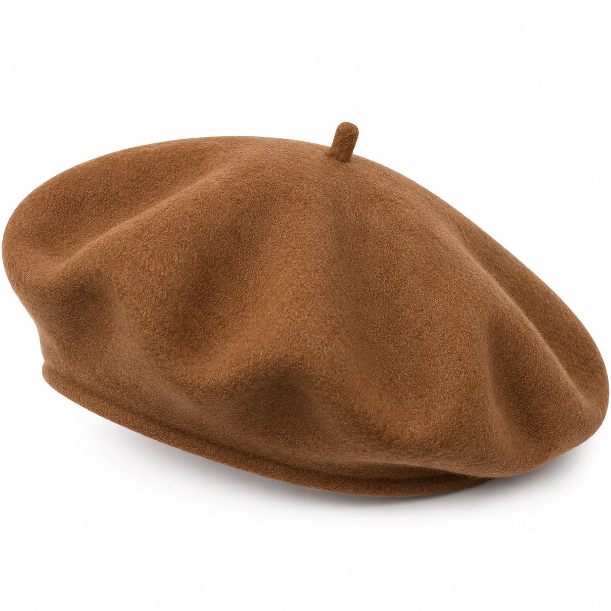 Brązowy beret unisex z elastycznym paskiem-ROOMNARIS