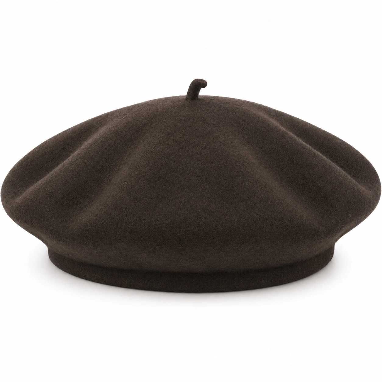Klasyczny brązowy beret damski-ROOMNARIS