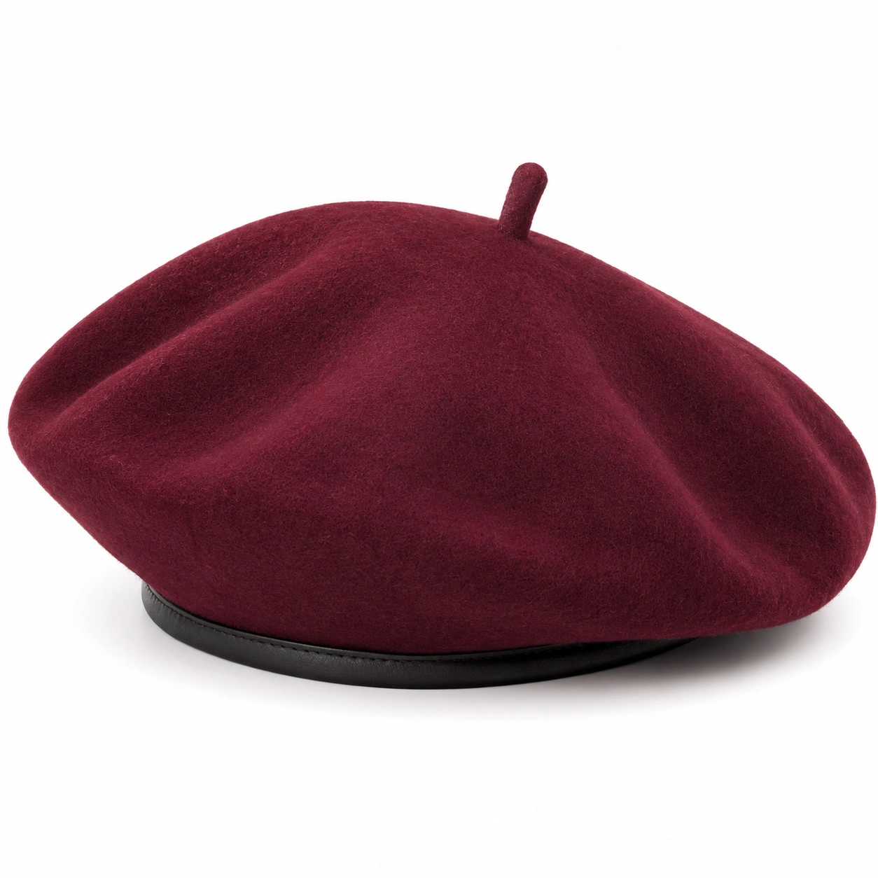Klasyczny beret damski bordowy-ROOMNARIS
