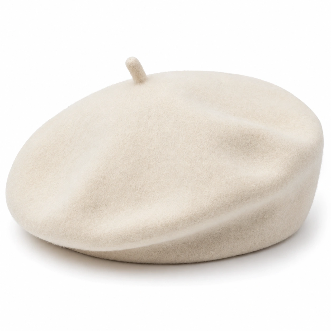 Klasyczny beret beżowy uniwersalny-ROOMNARIS