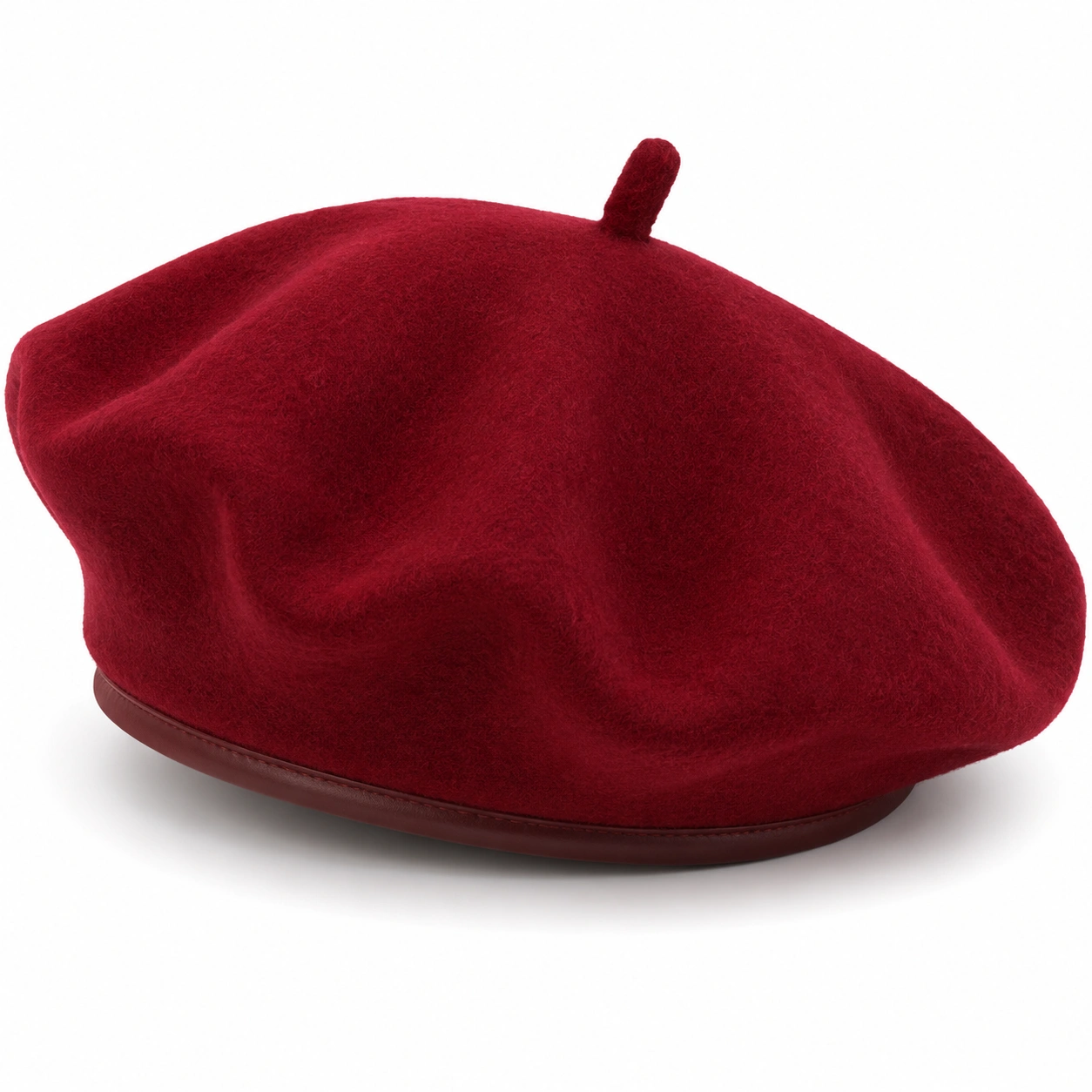 Damski beret bordowy klasyczny-ROOMNARIS