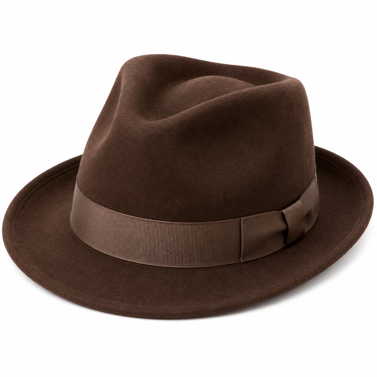 Kapelusz Fedora brązowy unisex-ROOMNARIS