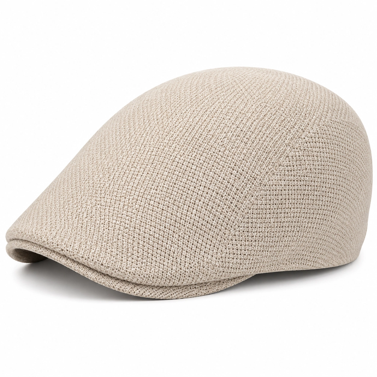 Czapka typu flat cap beżowa - uniwersalny rozmiar-ROOMNARIS