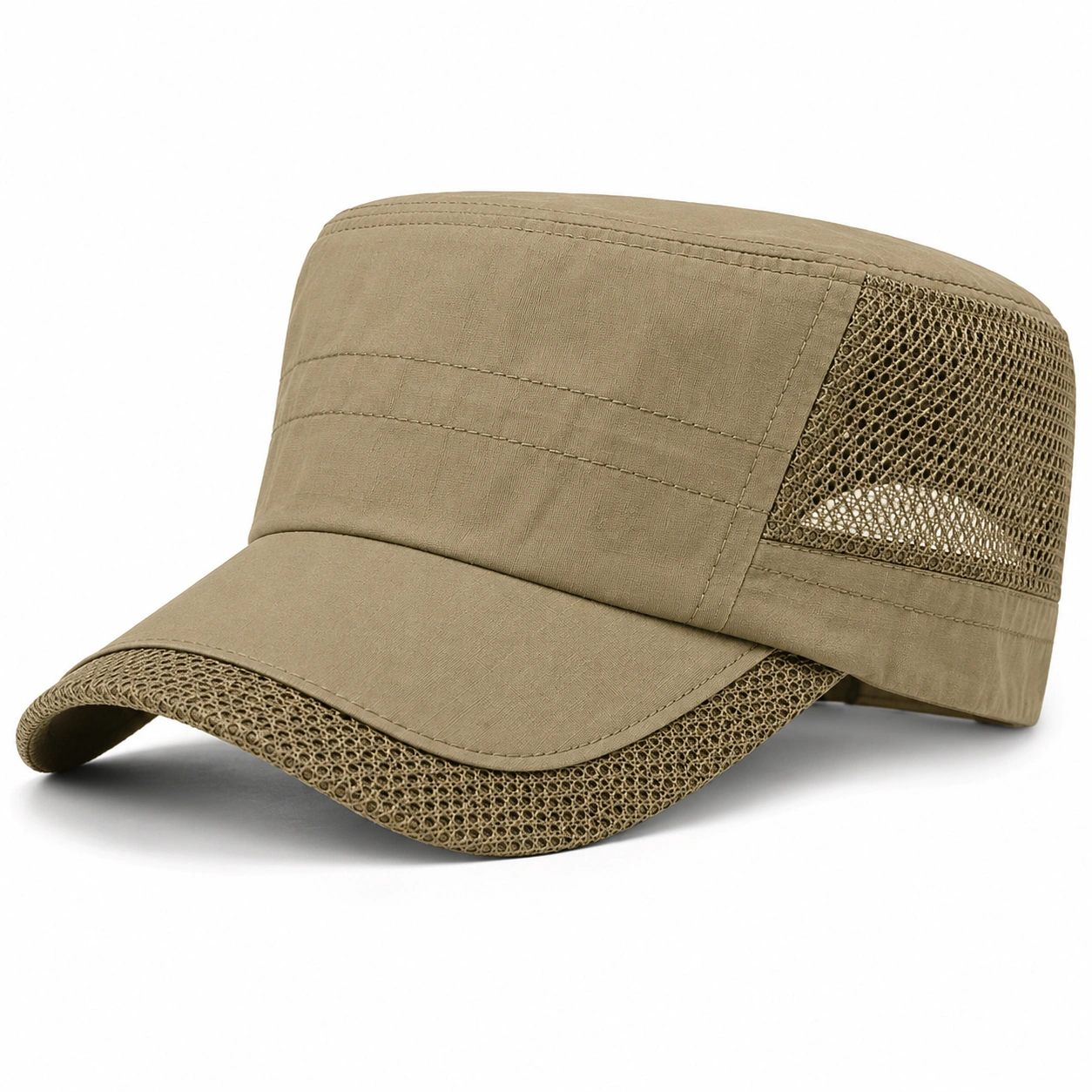 Czapka wojskowa z siateczką khaki-ROOMNARIS