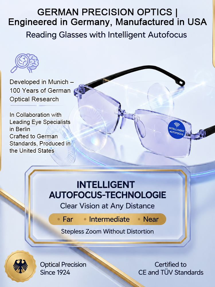 0.01s Auto-Focus Progressive Glasses +1.00~+7.00D Stepless for Reading & Driving