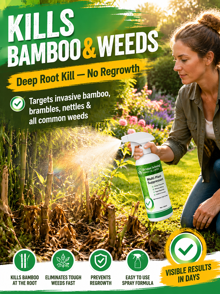 Fast-Acting Weed & Bamboo Removal Spray, 1 Application, 5 Years Weed-Free!