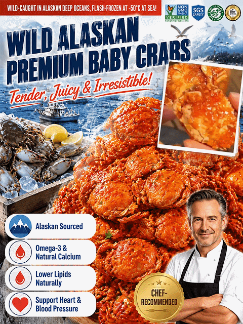 【200 crabs/bag】 Low-fat, crispy, ready-to-eat crab meat snacks 🦀🔥