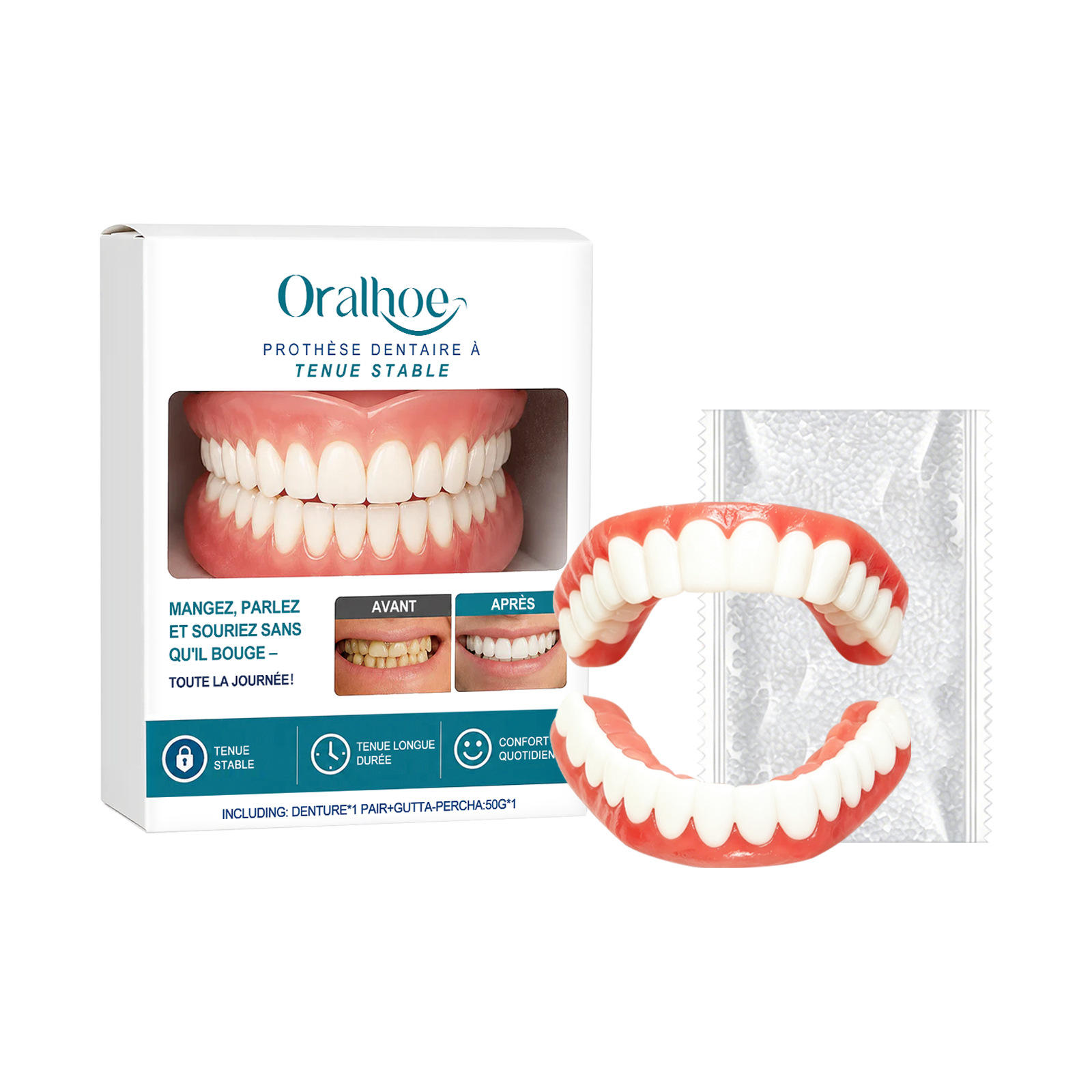 😁【Dentist Recommended】Premium Dental Prosthesis – All-Inclusive, No Dentist Needed!