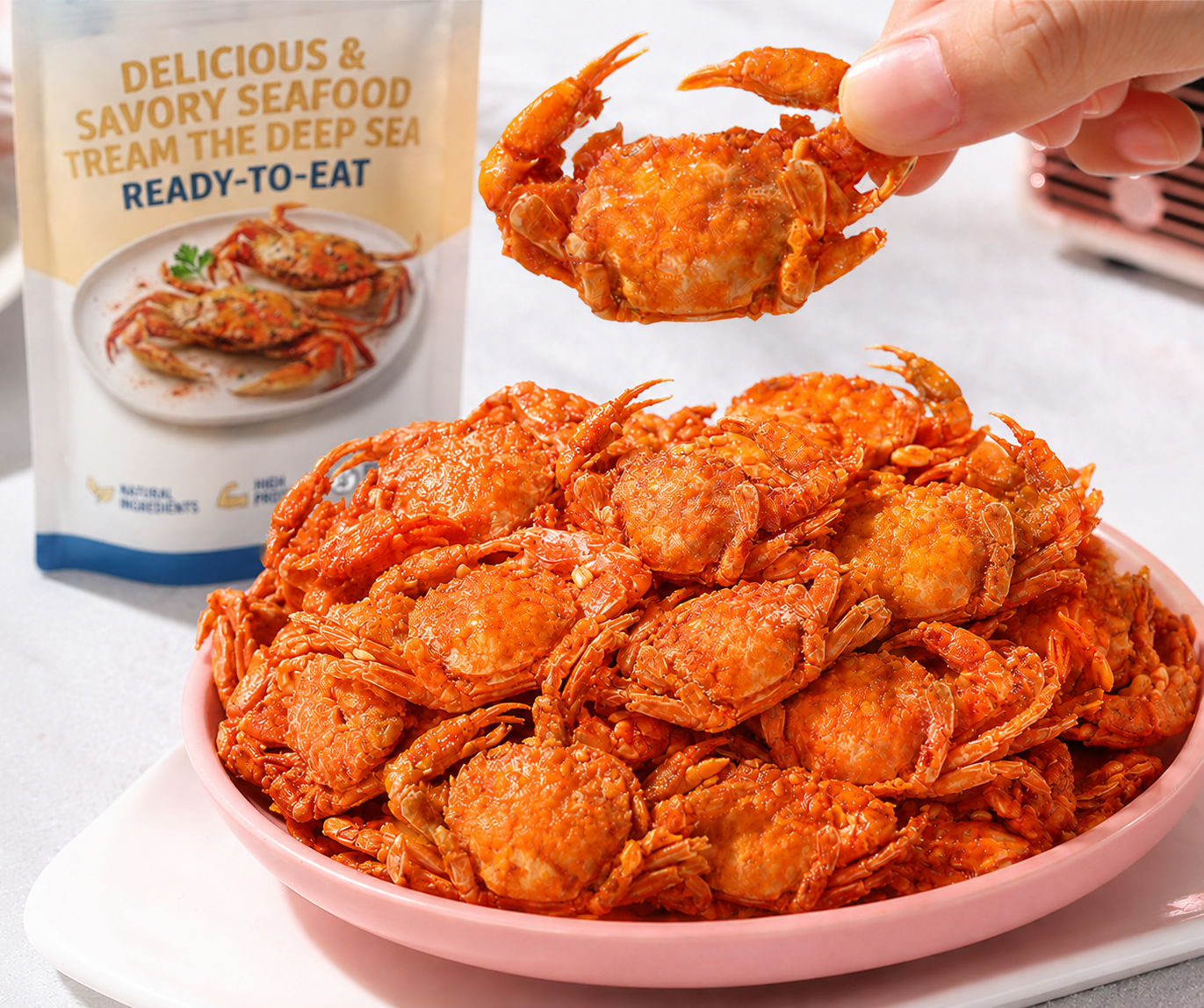 【200 crabs/bag】 Low-fat, crispy, ready-to-eat crab meat snacks 🦀🔥