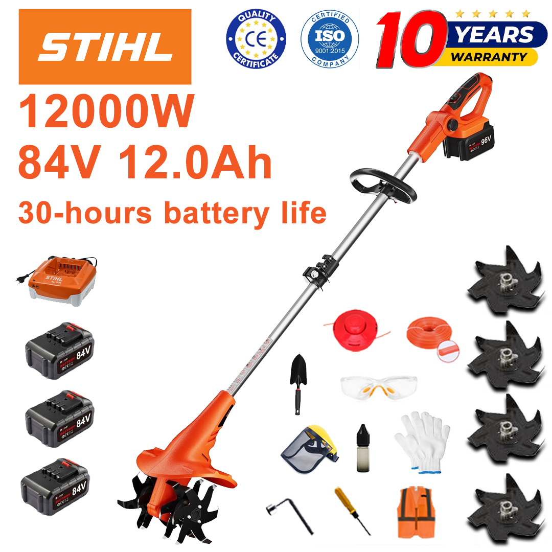 STIHL 15 000 W-os kefe nélküli fűnyírókészlet hosszú nyéllel és visszahúzható vágópengével