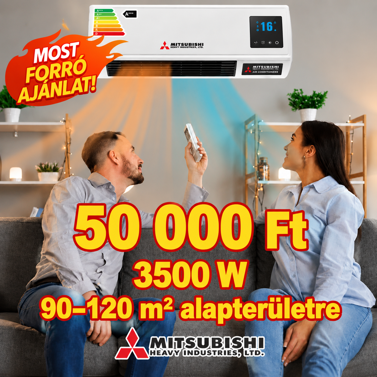 🏠 Nincs több drága beszerelés! Válassza a Mitsubishi Heavy Industries 2 az 1-ben klímát!