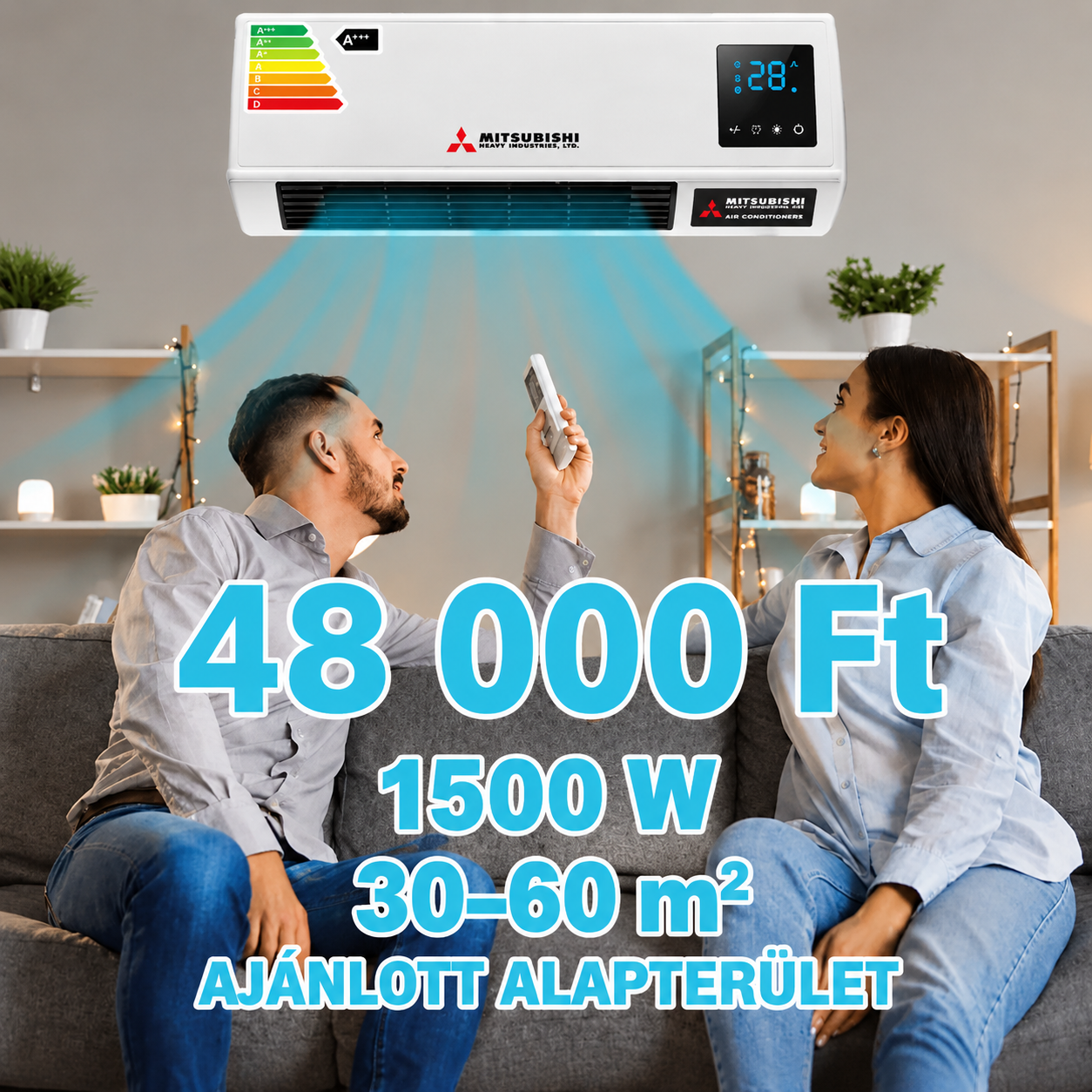 🏠 Nincs több drága beszerelés! Válassza a Mitsubishi Heavy Industries 2 az 1-ben klímát!