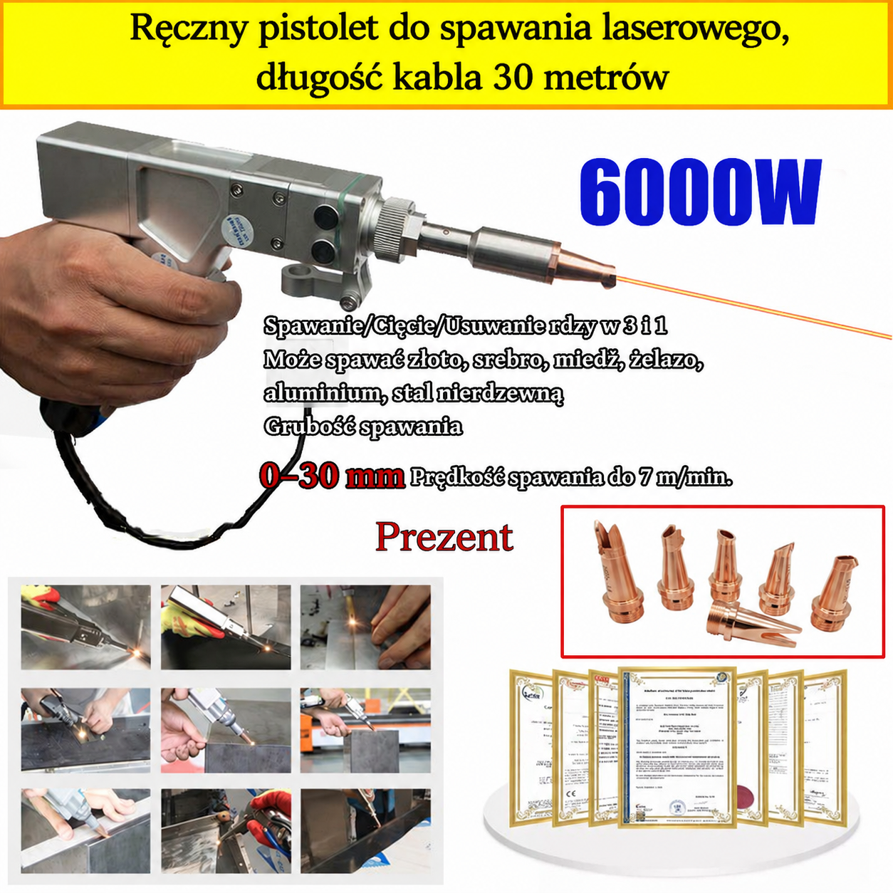 Wielofunkcyjna spawarka laserowa dużej mocy 6000 W Hilti