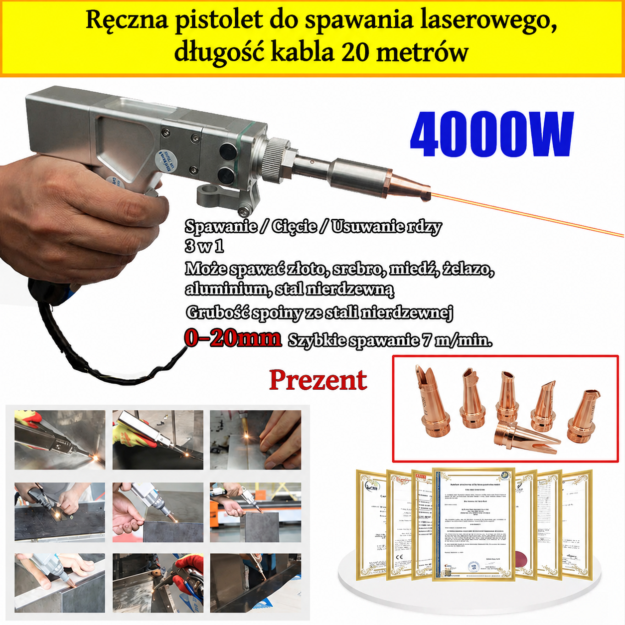 Wielofunkcyjna spawarka laserowa dużej mocy 6000 W Hilti