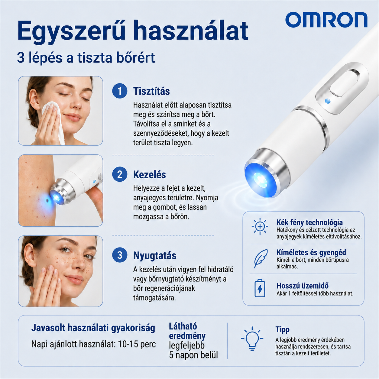 Omron™ 2026 új generációs multifunkciós bőrkezelő toll – professzionális megoldás anyajegyek és bőrhibák eltávolítására az egész testen. Nem invazív, fájdalommentes technológia a tisztább, egyenletesebb bőrért, otthoni használatra tervezve, hegek nélkül. 