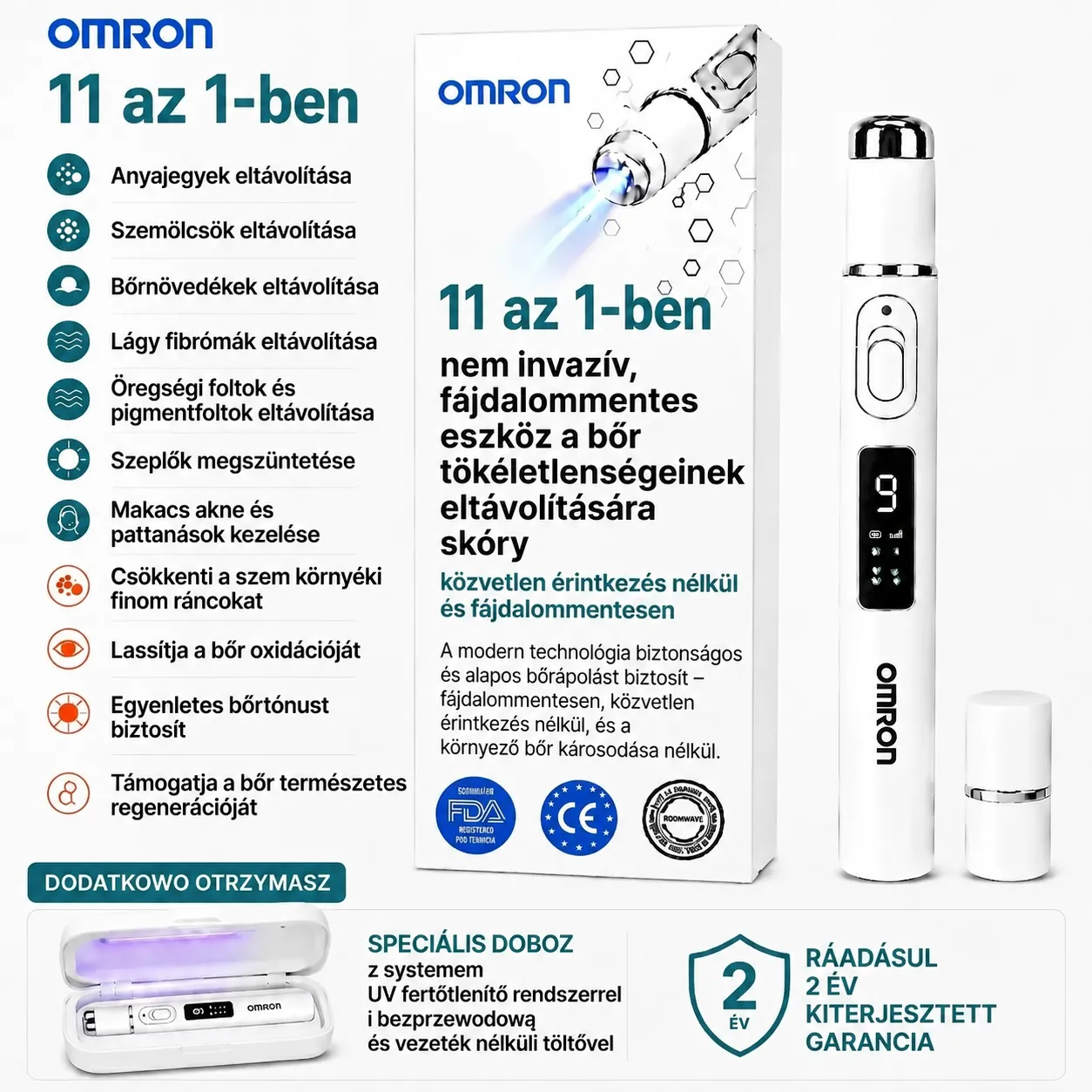 ✨ Omron™ 2026 új generációs multifunkciós bőrápoló toll – professzionális megoldás az anyajegyek és bőrhibák eltávolítására. Fájdalom- és hegmentes, nem invazív technológia az egészségesebb és ragyogóbb bőrért. USA-ban készült. ✨