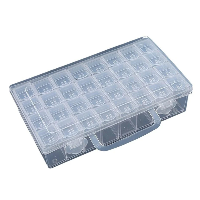 64-Compartment Transparent Storage Box for Beads