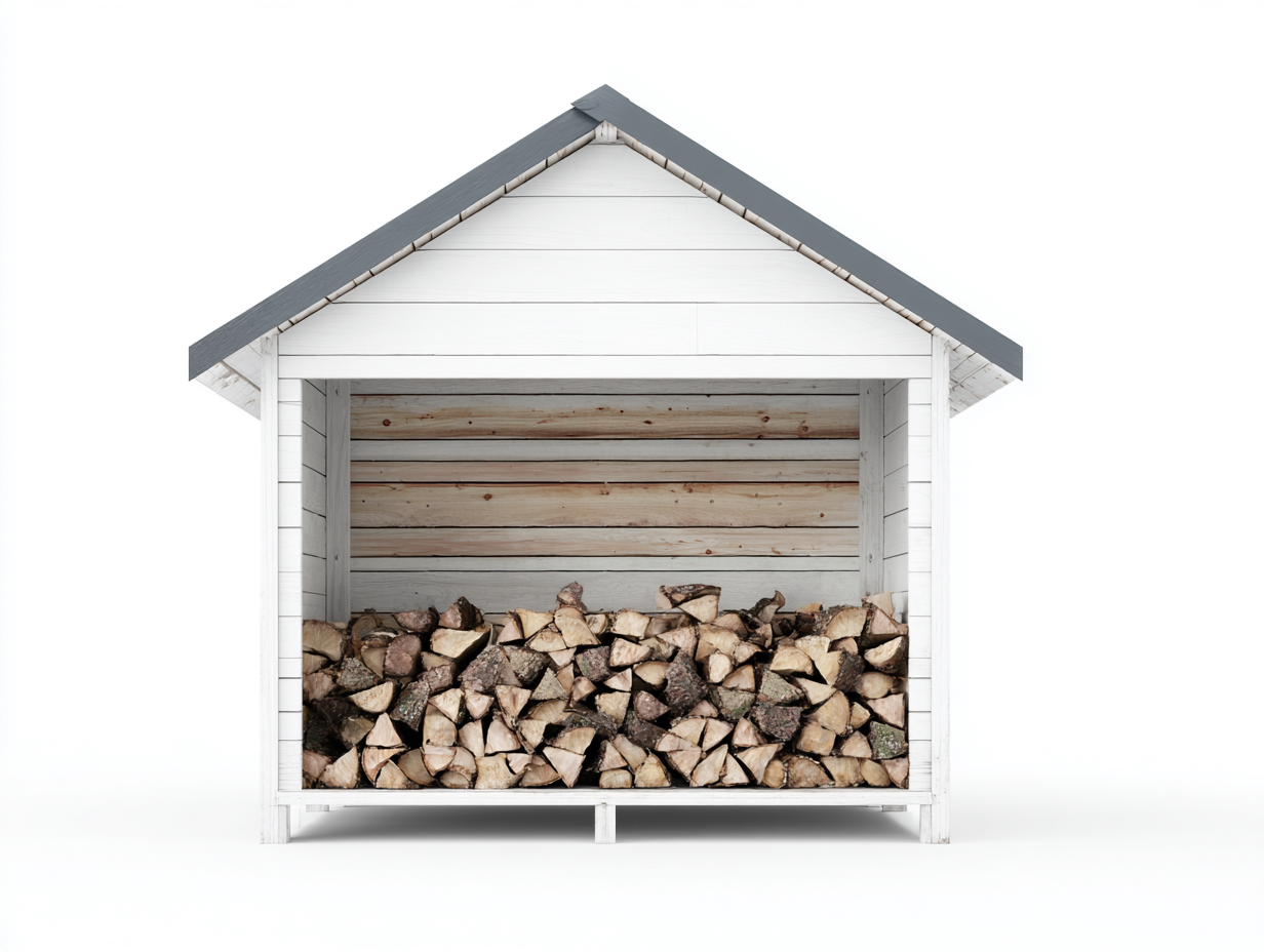 Kaminholzregal Holz 185x80x185 cm - weiß-grau-natur - überdachtes Garten Design-Nadiohaven
