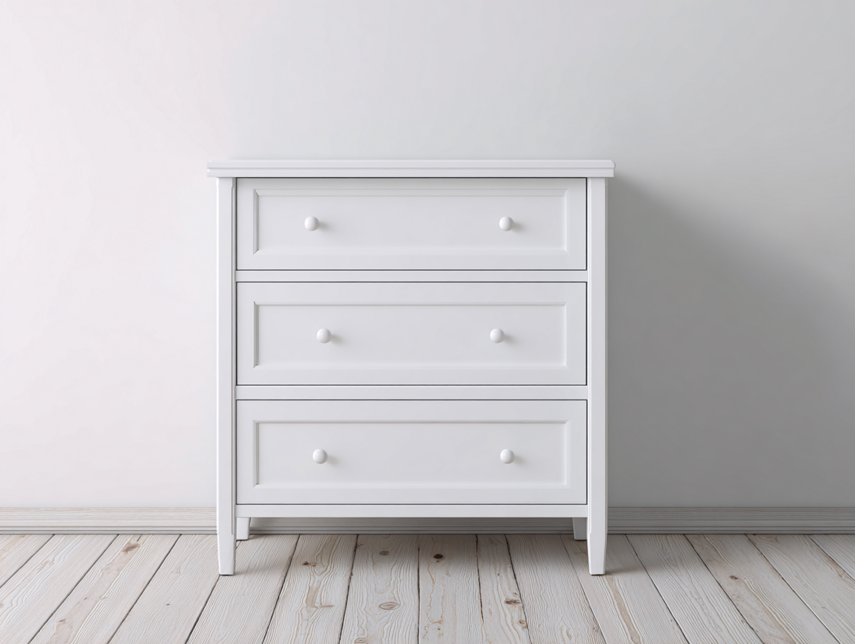 Kommode mit Schubladen aus Holz 90 x 40 x 88 cm - Weiß - klassisches Design für Schlafzimmer-Nadiohaven
