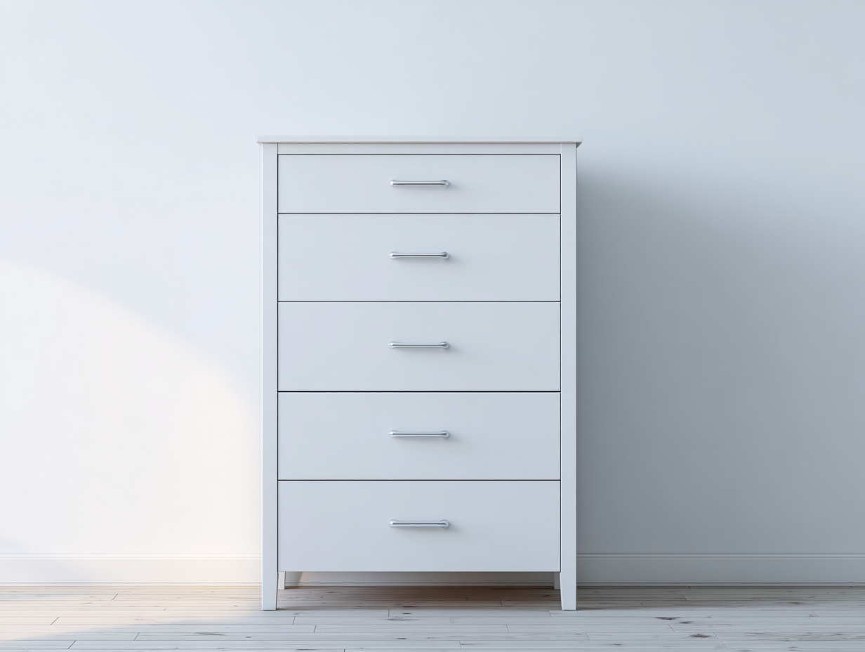 Kommode mit Schubladen Holz 85x40x120 cm - weiß - moderner Stauraum-Nadiohaven