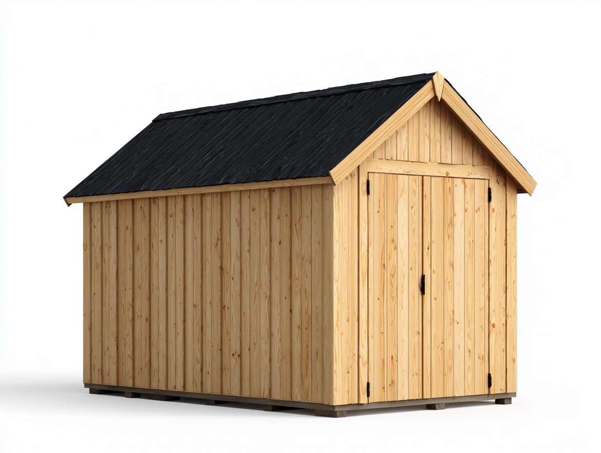 Gartenhäuser Holz 340x280x300 cm - natur-schwarz - klassisches Garten Design-Nadiohaven