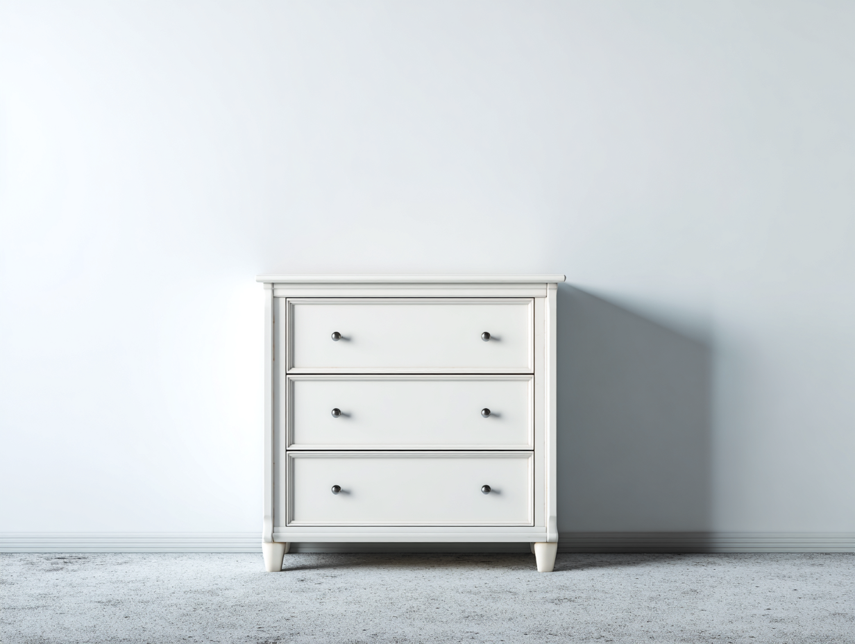 Kommode mit Schubladen Holz 90x42x85 cm - weiß - klassisch für Schlafzimmer-Nadiohaven