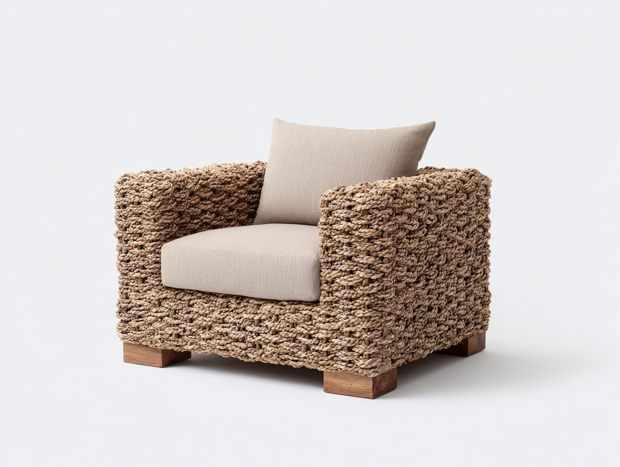 Polyrattan Gartensessel 95x88x78 cm - natur-beige - modern für Terrasse-Nadiohaven